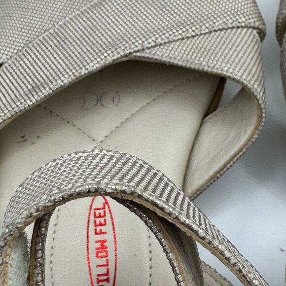 Amalfi By Rangoni Bice Quarter Strap Sandal Beige Metallic Comfort Size 9.5 - Picture 9 of 12